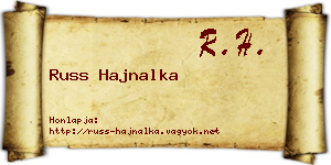 Russ Hajnalka névjegykártya